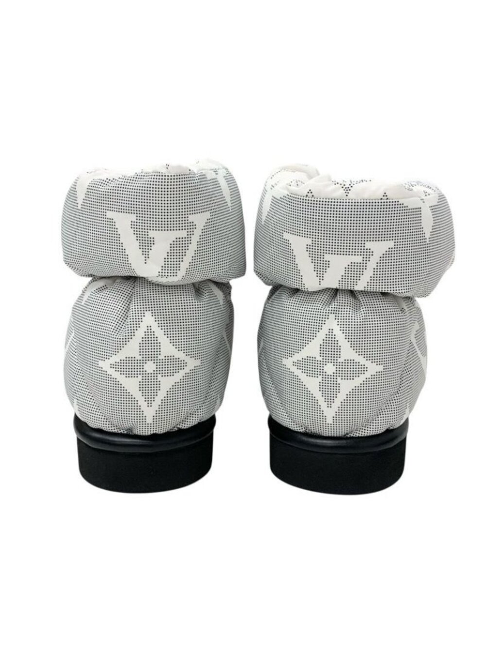 Louis Vuitton Pillow Line Monogram Boots Short Shoes Nylon White Black - Picture 5 of 9